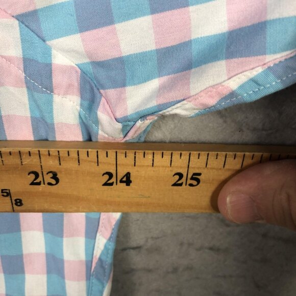 Gitman Bros Shirt Mens Blue Pink Gingham Check Button Front Cotton Made USA - Picture 4 of 16